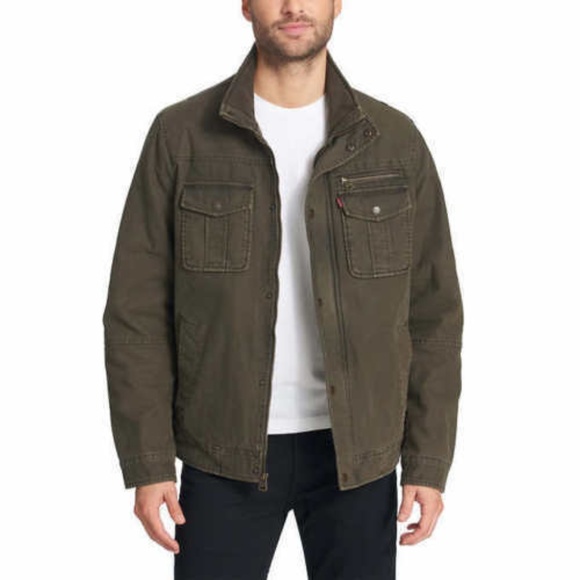 levis jacket olive